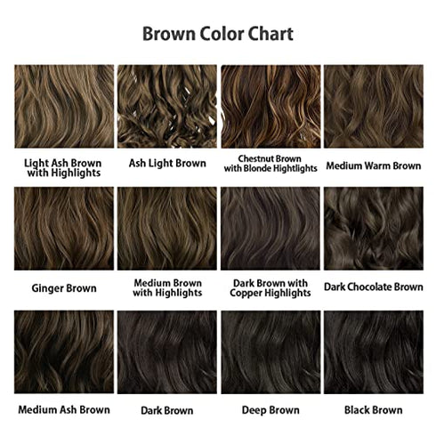 REECHO 20" 1-Pack 3/4 Full Head Curly Wave Clips in on Synthetic Hair Extensions Hairpieces for Women 5 Clips 4.5 Oz per Piece - Natural Black