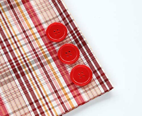 GANSSIA 1 Inch (25mm) Red Color Buttons for Sewing Flatback Button Crafting DIY Scrapbooking Pack of 50