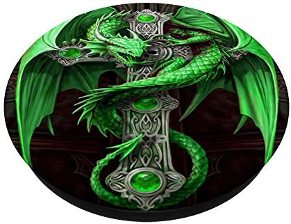 Green dragon art PopSockets PopGrip: Swappable Grip for Phones & Tablets