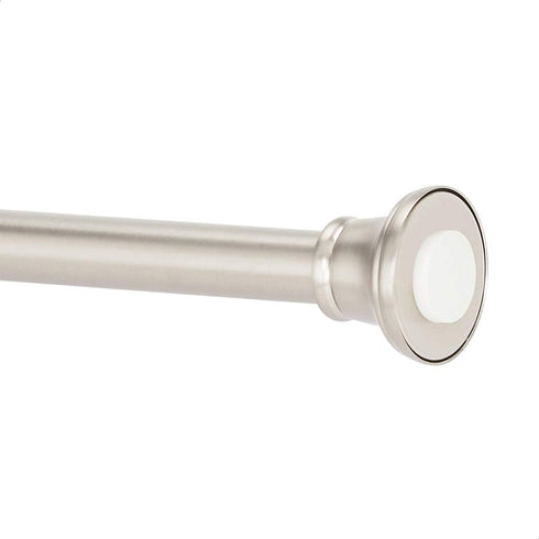 Amazon Basics Tension Curtain Rod, Adjustable 36-62" Width - Nickel, Bell Finial