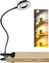 DLLT Dimmable Clip on Light, 48 LED USB Book Reading Light, Color Changeable Night Light Clip on for Desk, Bed Headboard, Makeup Mirror, Dorm Room, Computer, Piano Lighting, 15 Brightness (Black)