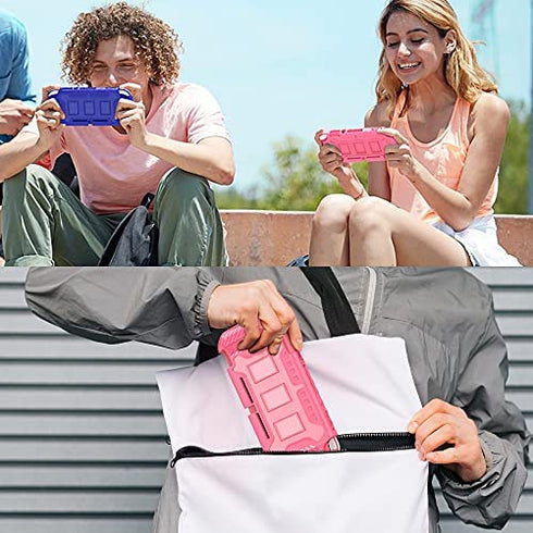 KIWIHOME Pink Case Compatible with Nintendo Switch Lite , TPU Cover Hard Case Only for Switch Lite with Thumb Grip Caps Switch Lite Cute Case for Girls (Pink)