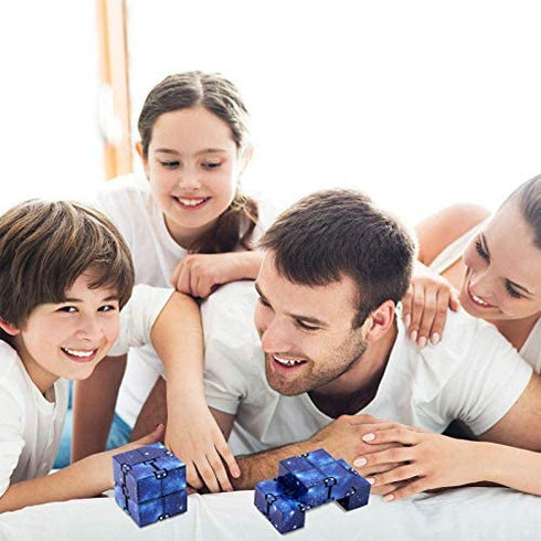 CABAX Infinity Fidget Cube for Kids and Adults, Stress and Anxiety Relief Cool Hand Mini Kill Time Toys Infinite Cube for Add, ADHD (Blue Galaxy Space)