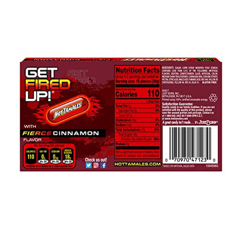 Hot Tamales Fierce Cinnamon Chewy Candy, 5 ounce Theater Box (Pack of 12)