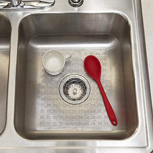 Sink Mat - Small Crystal Clear PVC Sink Protector by Better Housewares (Size 12.5 X 11 X 1)