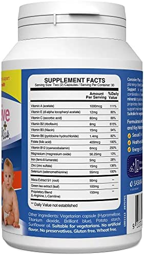 CONCEIVE PLUS Mens Fertility Support - Male Fertility Supplement, Conception Men Fertility Vitamins, 60 Capsules, 30 Day Supply