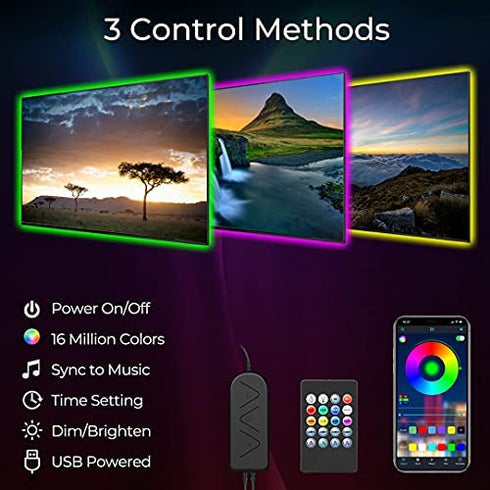 HEDORANCE TV LED Backlight, 14.8ft LED Strip Lights for TV 55 60 65 70 inch Behind with APP Remote Control Music Sync, USB Bias Lighting for PC, Monitor Game Room Home Movie Theater Decor
