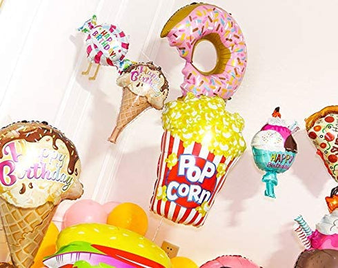 26 x 17 inch Popcorn Party Balloons Movie Popcorn Balloon Foil Party Balloon mylar balloon Movie Night Themed Party Decoration Balloons,10 pcs