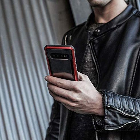 Raptic Shield, Samsung Galaxy S10 (Formerly Defense Shield) - Military Grade Drop Tested, Anodized Aluminum, TPU, and Polycarbonate Protective Case, Samsung Galaxy S10, Red