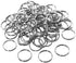 AKIRO 50 Pcs Nickel Key Rings, 25mm Keyring Split Ring Metal Key Holder Pocketed Clasps Connectors, Heavy Duty Metal Key Chain Ring