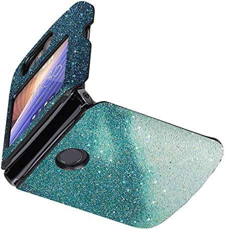 Case for Motorola RAZR 5G Flip Phone Glitter Diamond Designed Bling Luxury Light Slim Shockproof Protective Phone Case Sparkle Fashion Cover for Girly Girls Women (Green)