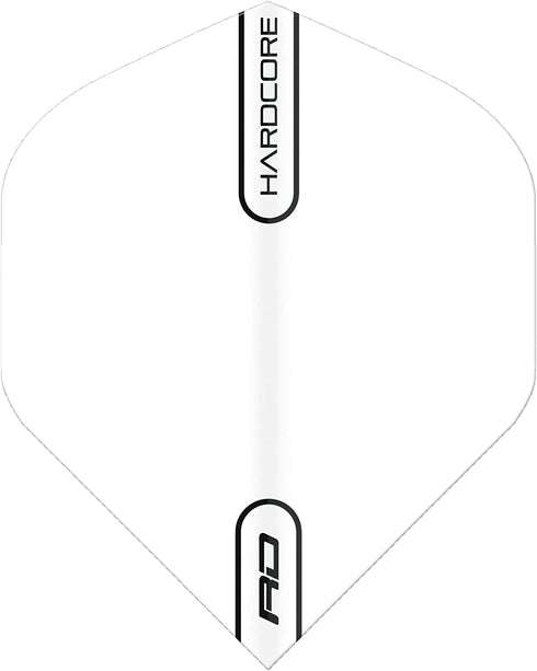 RED DRAGON Hardcore White Extra Thick Standard Dart Flights - 5 Sets Per Pack (15 Dart Flights in Total)