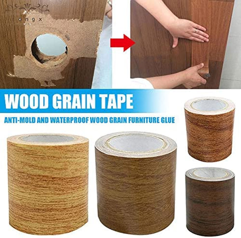 DUDUA Repair Tape Patch Wood Grain Patterned for Furniture Door Craft (Red Oak)