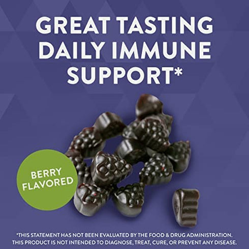 Nature’s Way Sambucus Elderberry Gummies, Immune Support Gummies*, Black Elderberry with Vitamin C and Zinc, 60 Gummies