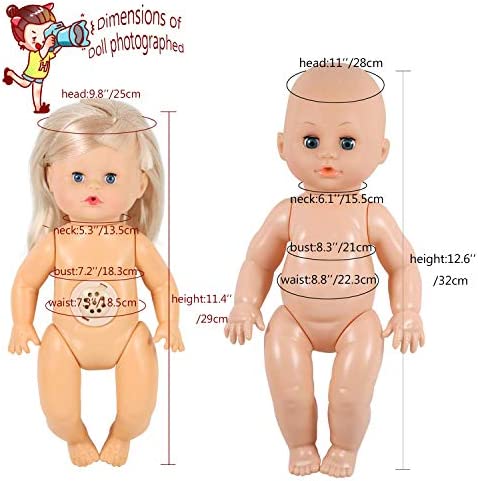 Young Buds for 11-12-13 Inch Alive American Doll Baby Doll Clothes Set of 5 Dress Costumes Gown Outfits Feeding Set with Pacifier Bib