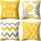 Drmstow Yellow Pillow Covers 18x18 Set of 4 Modern Decorative Geometric Outdoor Sofa Throw Pillow Cushion Covers Case for Couch Living Room Bedroom Patio Furniture Indoors Home Decor