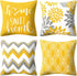 Drmstow Yellow Pillow Covers 18x18 Set of 4 Modern Decorative Geometric Outdoor Sofa Throw Pillow Cushion Covers Case for Couch Living Room Bedroom Patio Furniture Indoors Home Decor