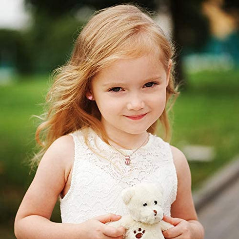 3 Pieces Cat Jewelry for Girls Set Cat Necklace Cat Bracelet Earring Pink Opal Pendant for Teen Girls and Women Christmas Gift