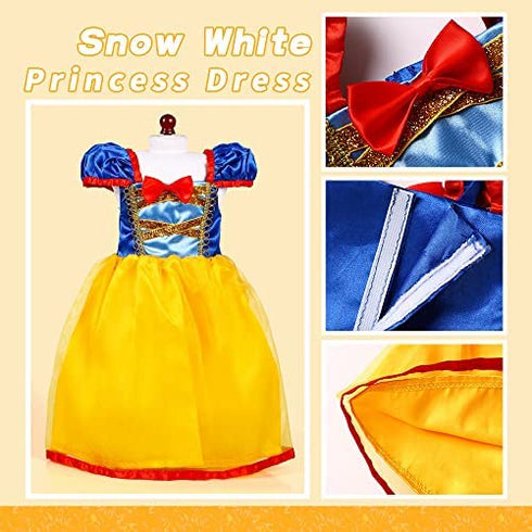 Dreamgirl World Collections 18-Inch Doll Clothes Princess Dress 5 Pc Pincess Dress Set Includes Cinderella, Belle, Snow White, Rapunzel and Aurora Fits 18" Dolls