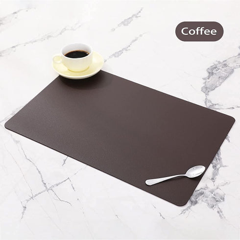 GabrielModu Placemat,Heat-Resistant Place Mats,Stain-Resistant Non-Slip and Isolated Washable Table Mat (4 pcs, Dark Brown-Coffee), Coffee Brown
