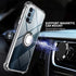 for OnePlus Nord N200 5G Case with Tempered Glass Screen Protector Clear Soft Shockproof Protective Phone Case Cover with 360 Degree Rotating Holder Kickstand for OnePlus N200 5G, Crystal Clear