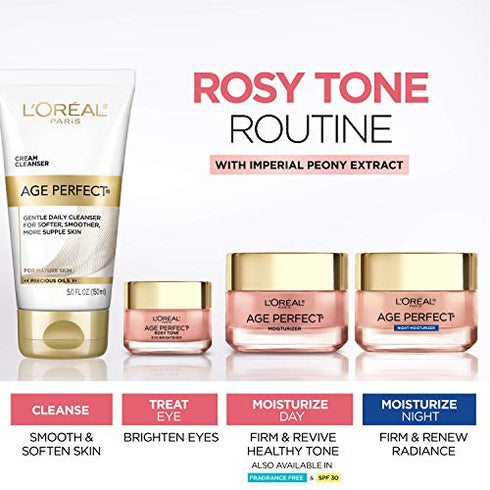 L’Oreal Paris Skincare Age Perfect Rosy Tone Fragrance-Free Face Moisturizer, 1.7 Ounce