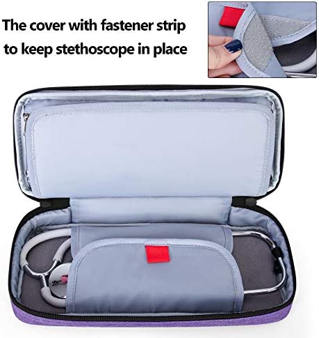 Trunab Stethoscope Case with Inner Divider, Stethoscope Carrying Case Compatible with 3M Littmann/MDF/ADC and Extra Accessories for Nurses, Pediatric Doctor or Medical Students,Purple (Patent Pending)