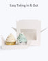 Yotruth White Cupcake Box 2 Holders?50Packs?,6.2 x 3.5 x 3.5 inch, Cupcake Carrier with Insert and Display Window Goodies Favor Candy Treat Boxs Muffin Carry Container