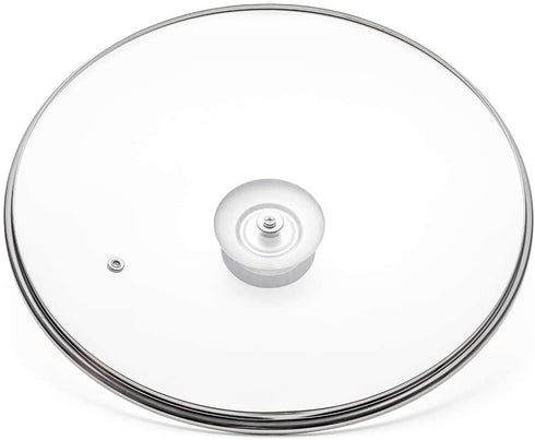 Glass Lid for Frying Pan, Fry Pan, Skillet, Pan Lid with Handle Coated in Silicone Ring,12"/30cm, Clear