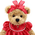 Oits-cute Small Baby Teddy Bear with Cloth Cute Stuffed Animal Soft Plush Toy 10" (Red lace Dress)