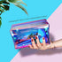 Cambond Holographic Makeup Bag, Clear Cosmetic Bag Large Iridescent Makeup Pouch Toiletry Organizer Cute Pencil Case Stationery Box, Gifts for College Girls Teens Women (Holographic Purple)