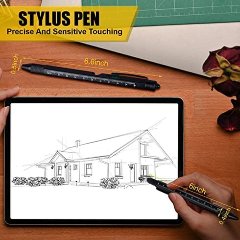 Stocking Stuffers Christmas Gifts for Men, Multitool Pen Set, Cool Gadgets Gifts for Dad Boyfriend Husband on Birthday, Fathers Day, Unique Multi Tool with LED, Stylus, Level, Screwdriver, Flathead
