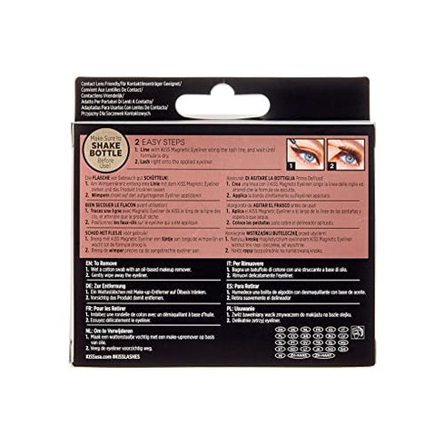 KISS Magnetic Lashes, Charm, 1 Pair of Synthetic False Eyelashes With 5 Double Strength Magnets, Wind Resistant, Dermatologist Tested Fake Lashes Last Up To 16 Hours, Reusable Up To 15 Times