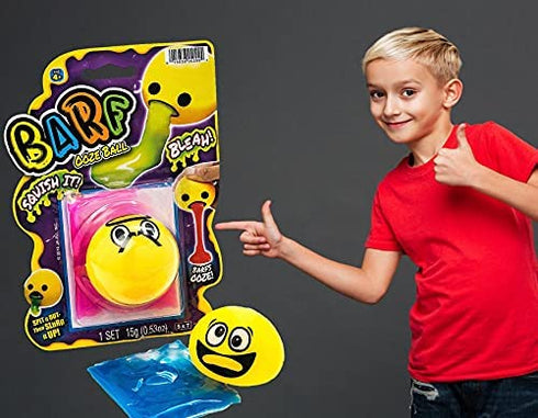 Barf-Squishy Stress Ooze Ball (6 Stress Ball Assorted) by JA-RU. Squishy Toys with Slime for Kids and Adults. Silly & Funny Squeeze Puking Vomit Toys. Party Favors Stress Relieve Toys. 5299-6p