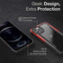 Raptic Shield Case Compatible with iPhone 12 Case & iPhone 12 Pro Case, Shock Absorbing Protection, Durable Aluminum Frame, 10ft Drop Tested, Fits iPhone 12 & 12 Pro, Black & Red