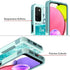 Voanice for Samsung Galaxy A03S Case with Tempered Glass Screen Protector, Dual Layer Heavy Duty Rugged Shockproof Hard PC +Soft Silicone Protective Hybrid Cover Women Men for Samsung Galaxy A03S-Teal