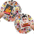 Kilmila Bad Pop Singer Bunny Stickers (100Pcs with Rabbit Keychain Pendant Decor) Gifts Bad Pop Singer Bunny Merch Part Supplies Vinyl Sticker Guitar Travel Case Sticker Decor Laptop Stickers
