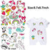 Kids Iron on Stickers Patches Unicorn Heat Transfer Stickers 4 Sheets Cute Applique Patches for Unicorn Party Favors Supplies Girls Baby DIY Unicorn Costume Accessories Washable Iron on Stickers