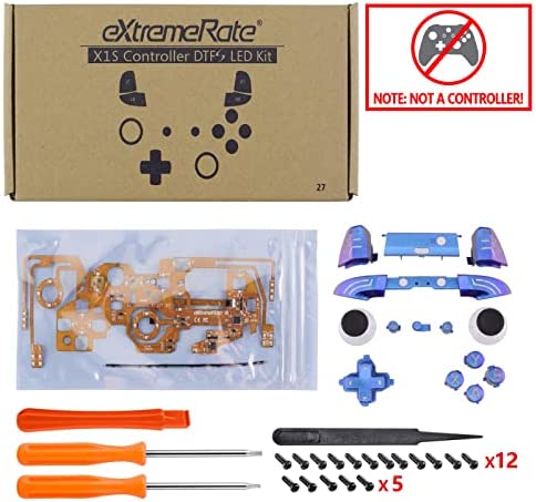 eXtremeRate Chameleon Classical Symbols Bumpers Triggers Dpad Thumbsticks Start Back ABXY Buttons Multi-Colors Luminated DTFS (DTF 2.0) LED Kit for Xbox One S/X Controller - Controller NOT Included