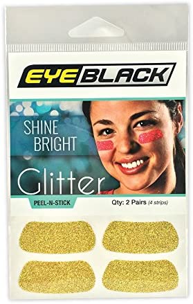 EyeBlack Yellow Softball Glitter Eye Black Strips, 2 Pair