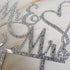 AMINJIE Mr and Mrs Cake Topper, Bride and Groom Sign Wedding/Engagement Cake Toppers Decoration, Silver Glitter Acrylic