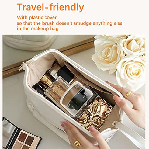 4 Pack Foundation Makeup Brushes with Protective Case, XKFLAUHM Flat Top Blush Flawless Kabuki Foundation Brushes for Blending Liquid Cream Flawless Powder Face Blush (Brochas De Maquillaje, Black and Pink)