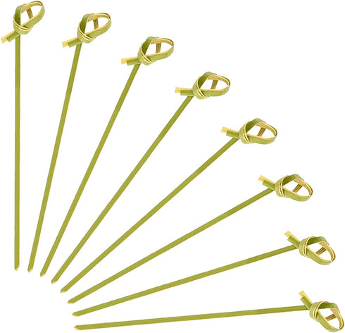 Cosweet 500 Pcs Bamboo Knot Cocktail Skewers Picks, 5 Inches, Great for Hors' D'oeuvre, Appetizers, Cocktail Party or Barbeque Snacks, Club Sandwiches