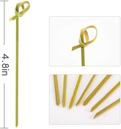 Cosweet 500 Pcs Bamboo Knot Cocktail Skewers Picks, 5 Inches, Great for Hors' D'oeuvre, Appetizers, Cocktail Party or Barbeque Snacks, Club Sandwiches