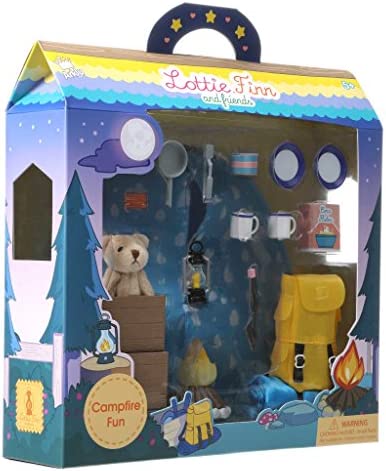 Lottie Dolls Camping Playset | Doll Camping Toys for Girls & Boys | Toy Campfire Doll Camping Accessories | Boy & Girl Camping Toys