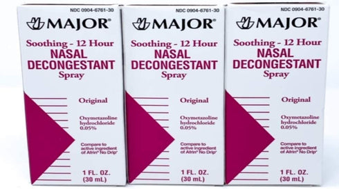 Nasal Decongestant Pump Mist Spray 12hr Oxymetazoline HCL 0.05% 30ml (3)