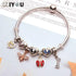 Bracelet Baby Footprints Charms - 925 Sterling Silver Pendant, Heart Birthstone plated Crystals - Mini Beads Fit Charm Bracelets, Necklaces, and European Snake Chains, Gift to New Mom and Child.