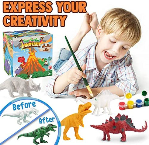 FUNZBO Kids Crafts and Arts Set Painting Kit - Dinosaurs Toys Art and Craft Supplies Party Favors for Boys Girls Age 4 5 6 7 Years Old Kid Child Creativity DIY Gift Set