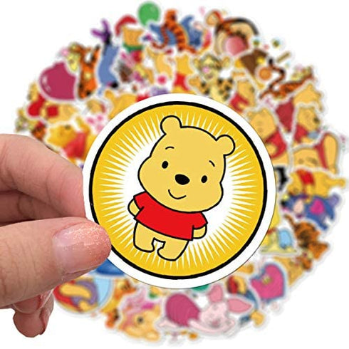 Winnie The Pooh Sticker Pack Waterproof Vinyl Stickers for Water Bottles Skateboard Stickers for Teens Laptop Stickers Motorcycle, Bicycle, Graffiti Patches Decal 50 Pcs