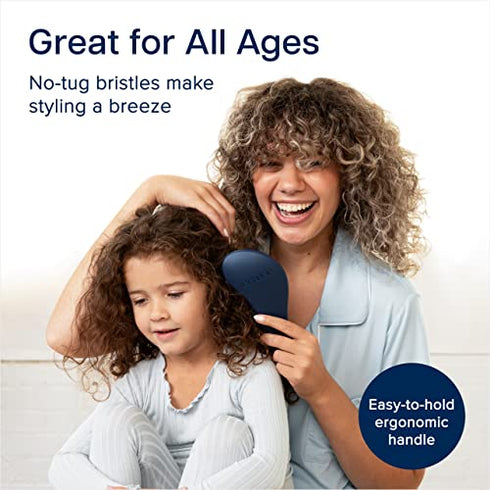 Crave Naturals Glide Thru Detangling Brush for Adults & Kids Hair. Detangler Hairbrush for Natural, Curly, Straight, Wet or Dry Hair. Hair Brushes for Women. Styling Brush (Blue)